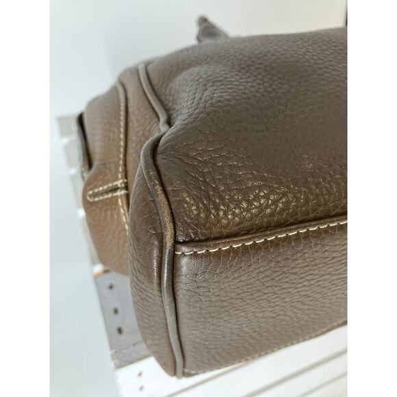 BRIGHTON LARGE BROWN PEBBLED LEATHER BRAIDED SHOULDER BAG - Picture 9 of 16